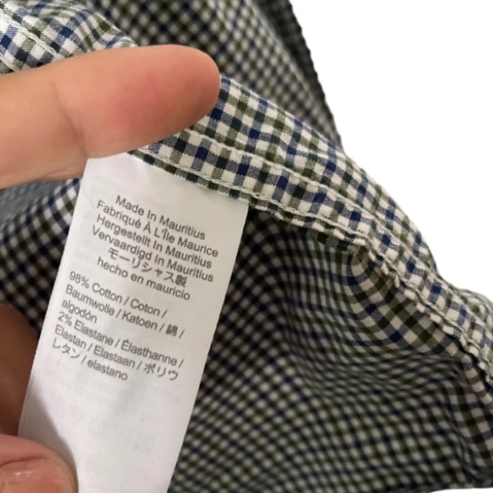 J. Crew Flex Washed Button Down Classic Fit Shirt‎ Blue Green